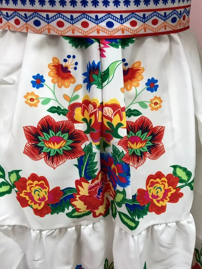 Amazon Off-shoulder Printing Long Dress New Arrival European American Foreign Trade Spring Summer Season Women Fashion