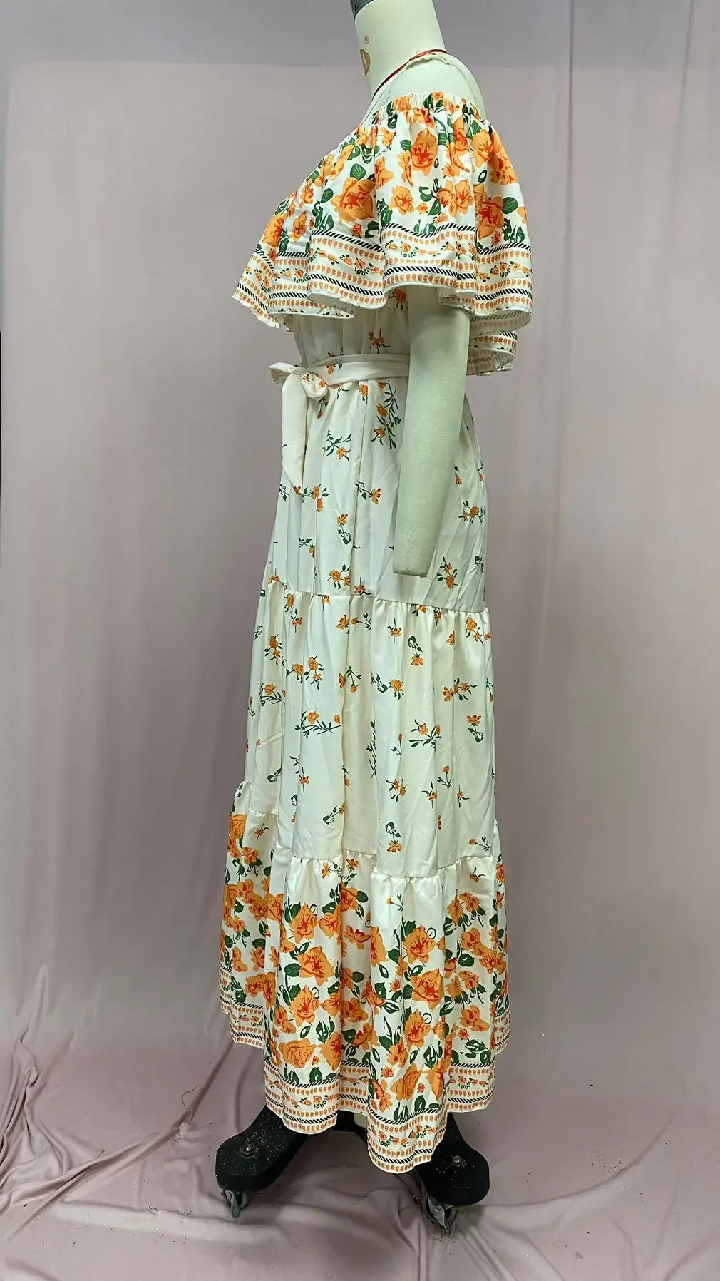 Amazon Off-shoulder Printing Long Dress New Arrival European American Foreign Trade Spring Summer Season Women Fashion