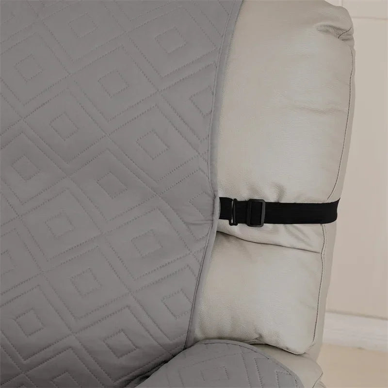 Quilted Recliner Sofa Cover Water Repellent Reclining Chair Covers Pet Kid Dogs Mat Armchairs Slipcovers with Elastic Strap