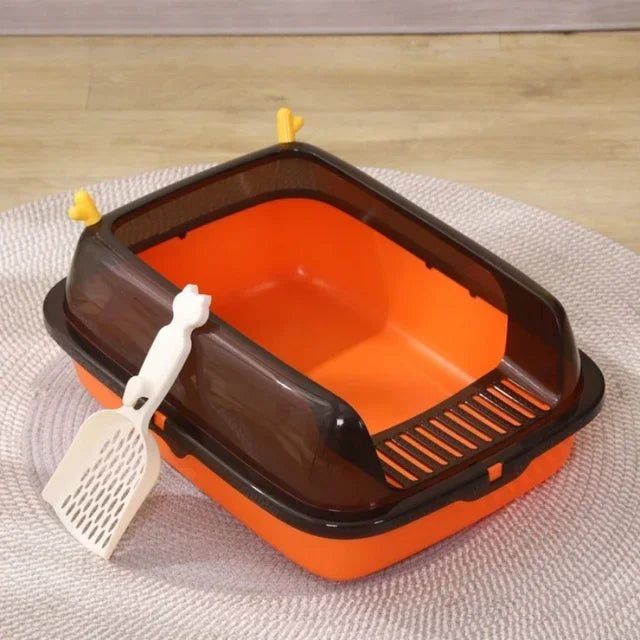 Cat Litter Box Design Semi-enclosed Sandbox Cat Tray Pet Toilet Prevent Splash Tray Goods For Kittens Litter Kitty Cat Bedpans