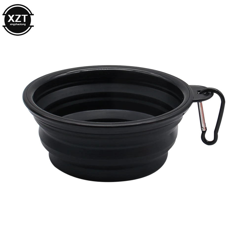 Portable Collapsible Dog Travel Bowl Silicone Pet Dogs Bowls For Traveling Camping Walking Outdoor Feeding Pet Folding Dish Bowl