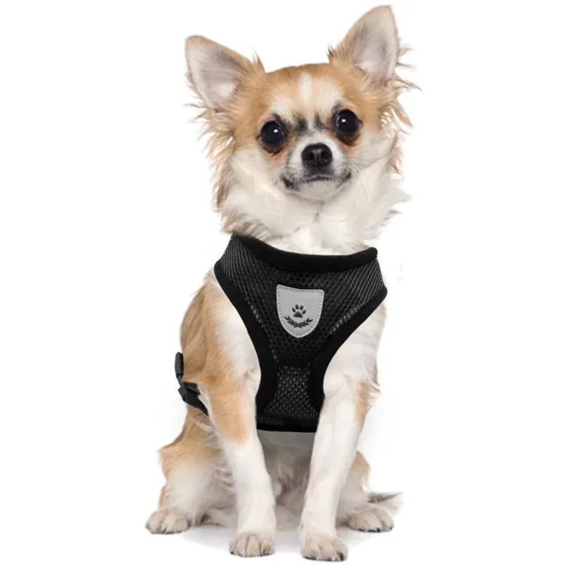 Pet Dog Harness Lead Leather Walking Escape Adjustable Mesh Vest Harness Puppy Collar Suitable For Medium Dog Harness