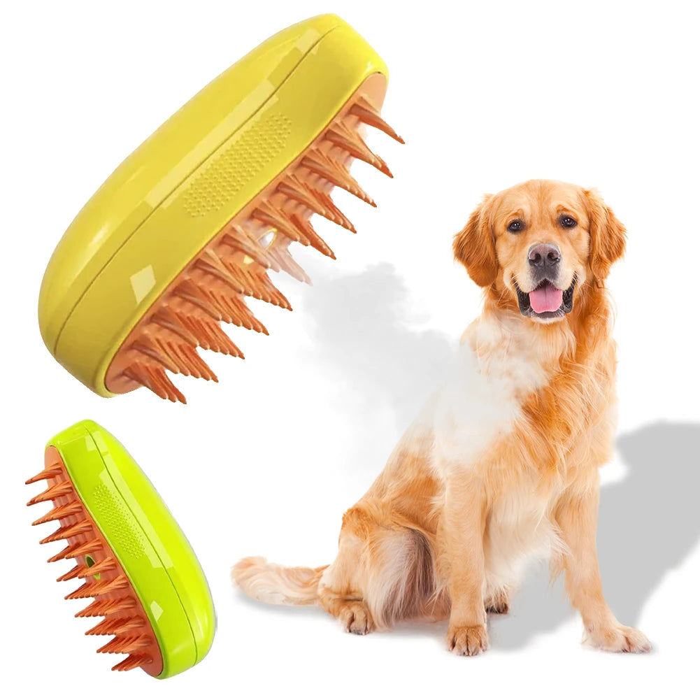 Dog Grooming Comb with Electric Spray Water Spray Kitten Pet Bath Brush Grooming Supplies Soft Silicone Depilation Brush