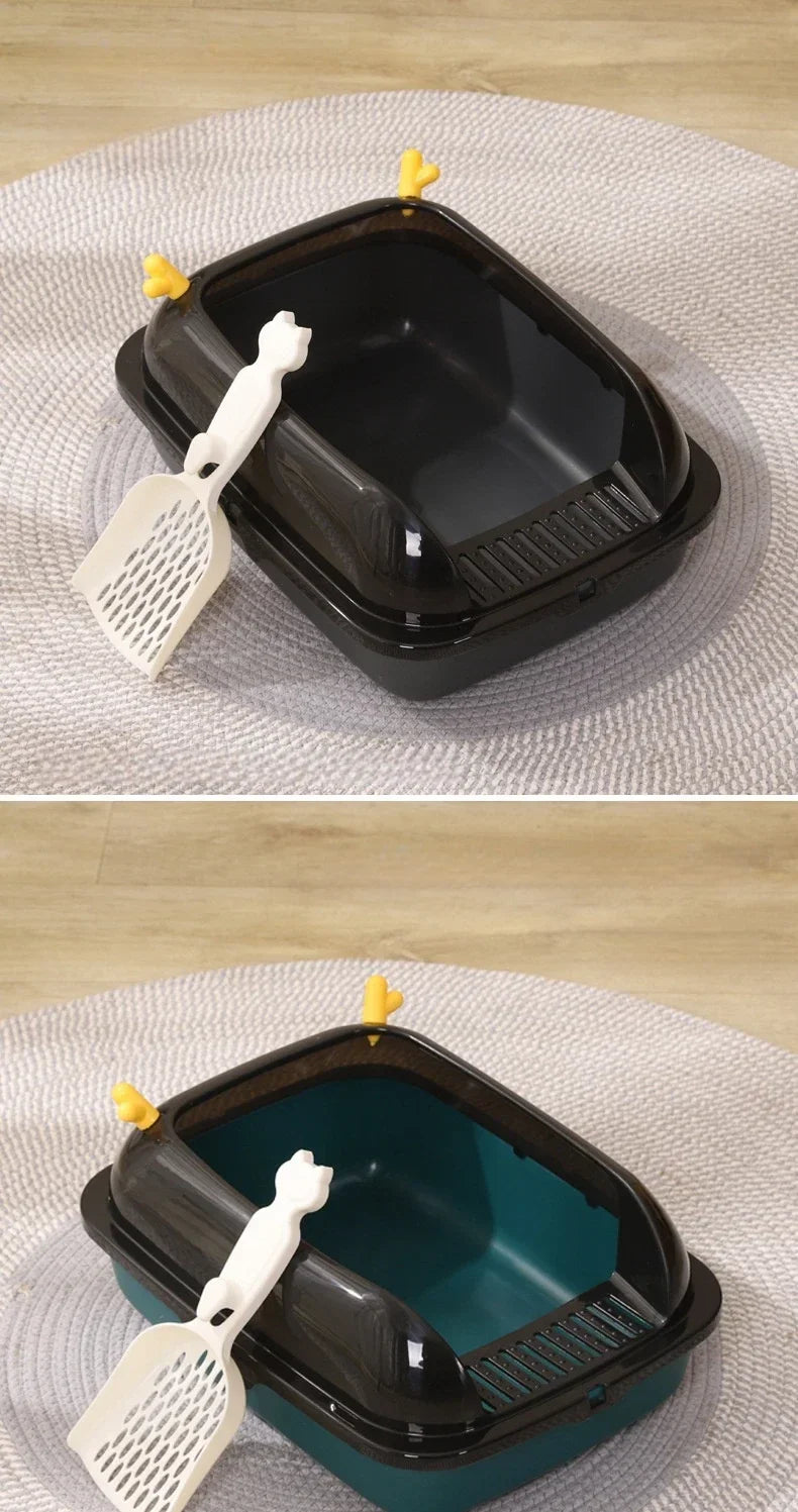 Cat Litter Box Design Semi-enclosed Sandbox Cat Tray Pet Toilet Prevent Splash Tray Goods For Kittens Litter Kitty Cat Bedpans