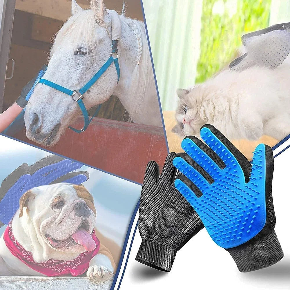 Rubber Pet Glove Cat Grooming Glove Dog Cat Hair Combs Pet Bath deShedding Tools Glove Massage Grooming Clean Dogs Cats Supplies