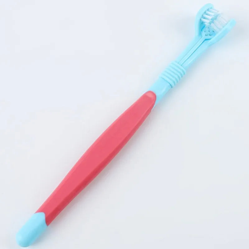 Dog Toothbrush Three Sided Pet Toothbrush Dog Teeth Cleaning Soft Hair Teeth Brush for Dogs Cat Mouth Cleaning Pet Products