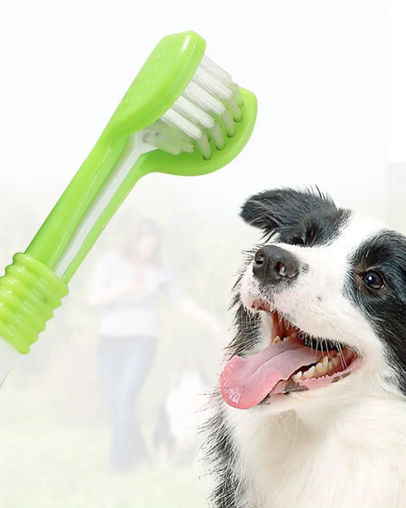 Dog Toothbrush Three Sided Pet Toothbrush Dog Teeth Cleaning Soft Hair Teeth Brush for Dogs Cat Mouth Cleaning Pet Products