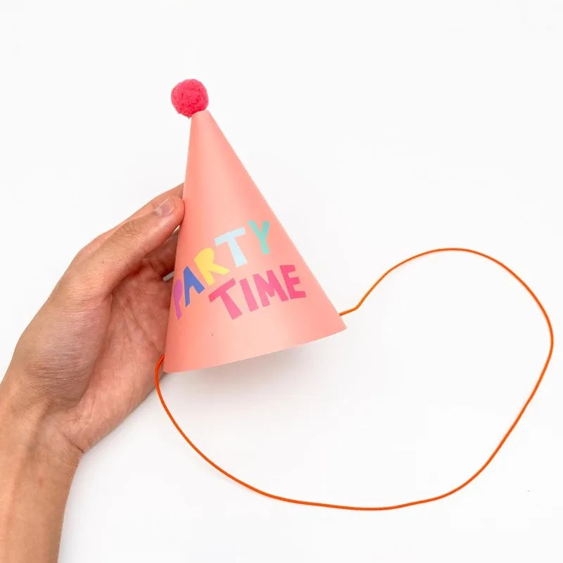 15Pcs Rainbow Party Hat with Pompom Ball Colorful Birthday Event Hat Tea Party Kids Pet Cone Festive Hat Birthday Party Supplies
