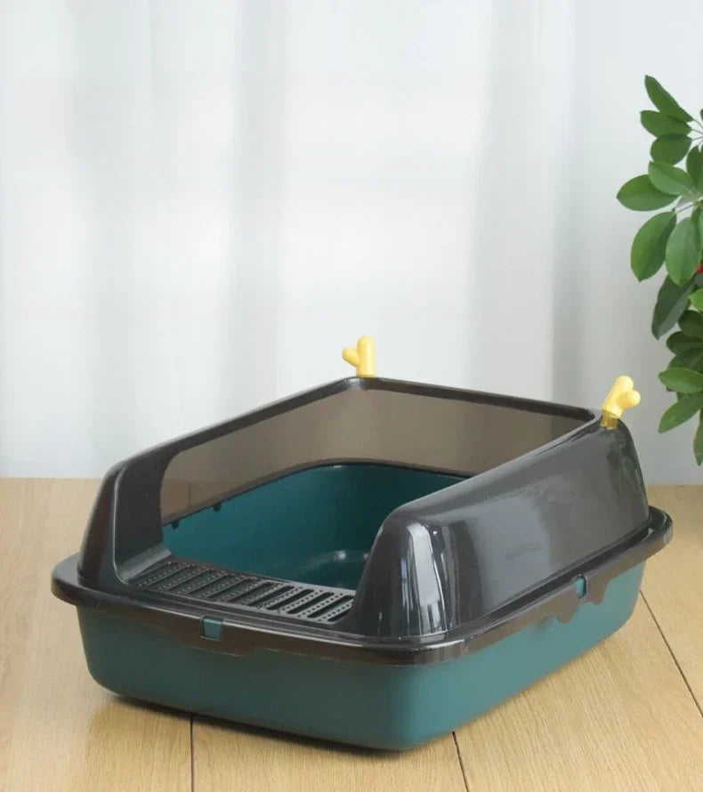 Cat Litter Box Design Semi-enclosed Sandbox Cat Tray Pet Toilet Prevent Splash Tray Goods For Kittens Litter Kitty Cat Bedpans