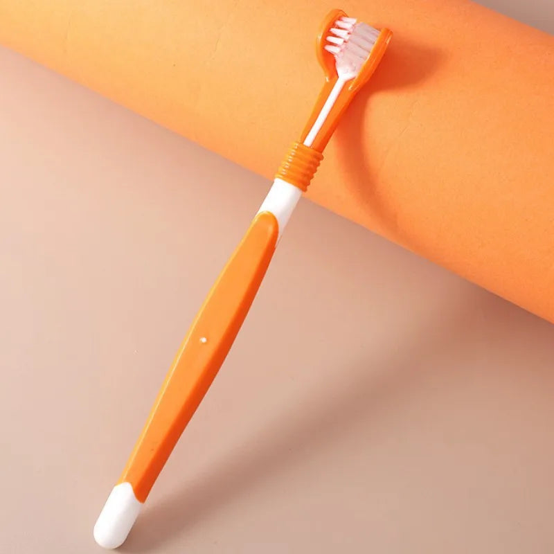Dog Toothbrush Three Sided Pet Toothbrush Dog Teeth Cleaning Soft Hair Teeth Brush for Dogs Cat Mouth Cleaning Pet Products