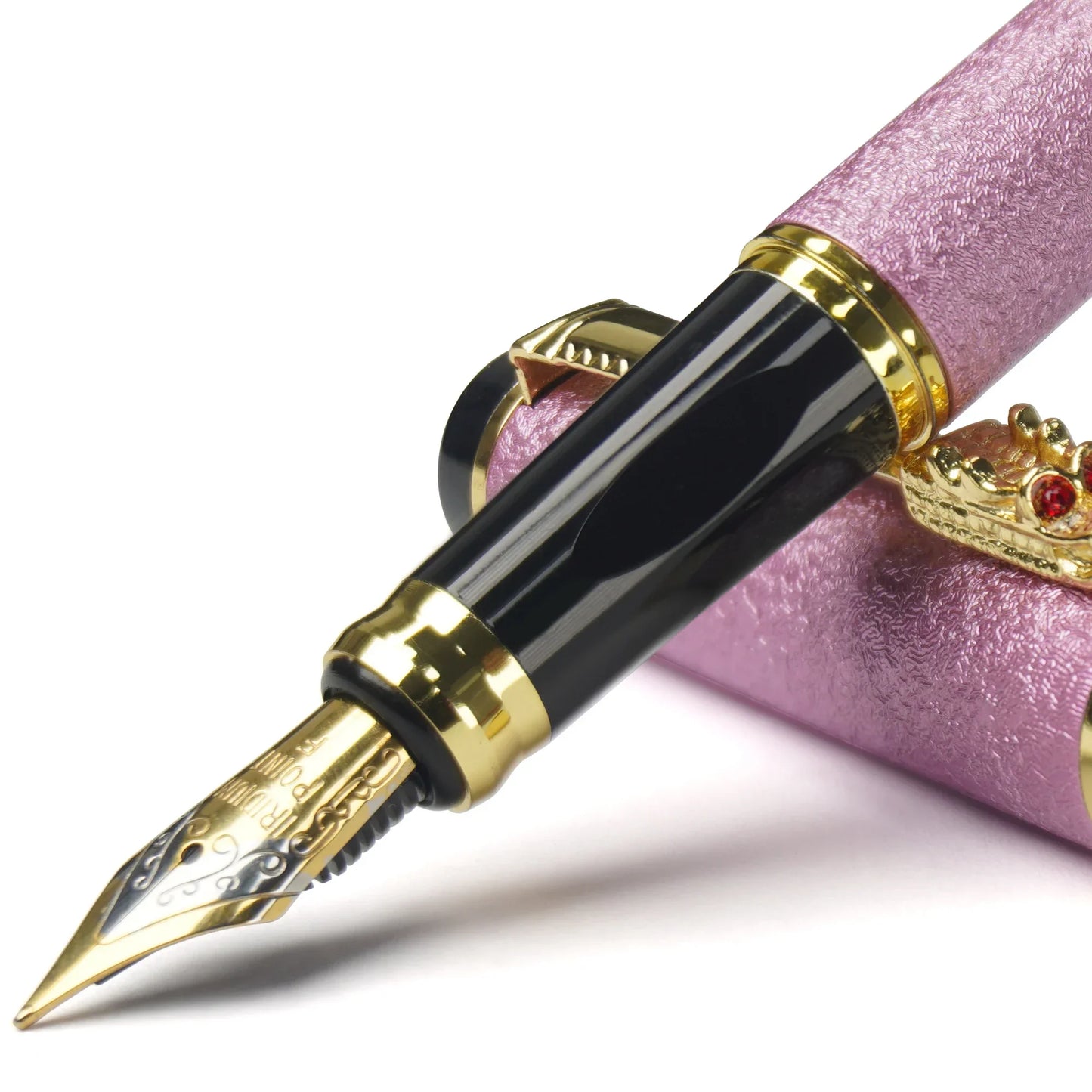 STONEGO Luxury Dragon Crystal Diamond Fountain Pen for Business Office Signature Metal Writing Tool