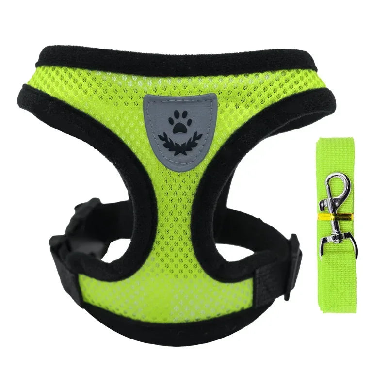 Pet Dog Harness Lead Leather Walking Escape Adjustable Mesh Vest Harness Puppy Collar Suitable For Medium Dog Harness
