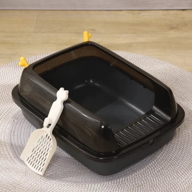 Cat Litter Box Design Semi-enclosed Sandbox Cat Tray Pet Toilet Prevent Splash Tray Goods For Kittens Litter Kitty Cat Bedpans