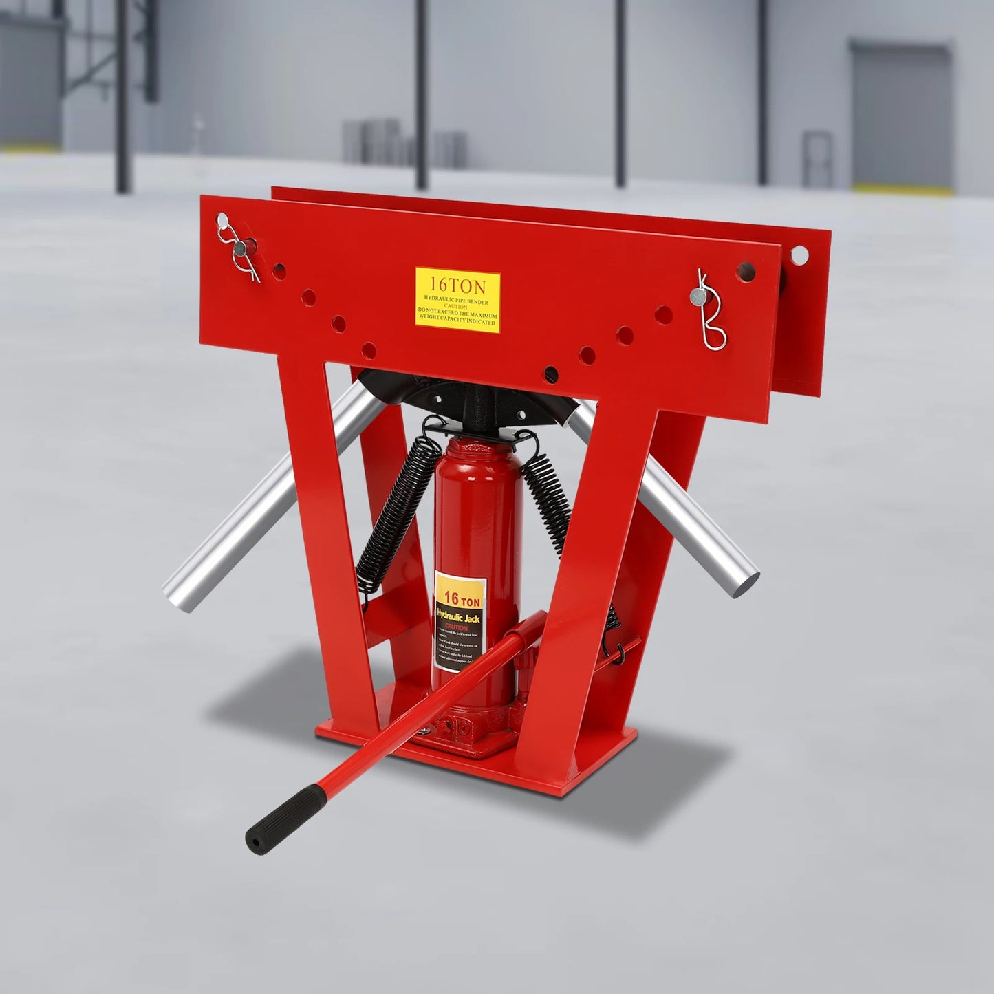 16 Ton Hydraulic Pipe Tube Bender Manual Heavy-Duty Pipe Bending Machine Red/Blue