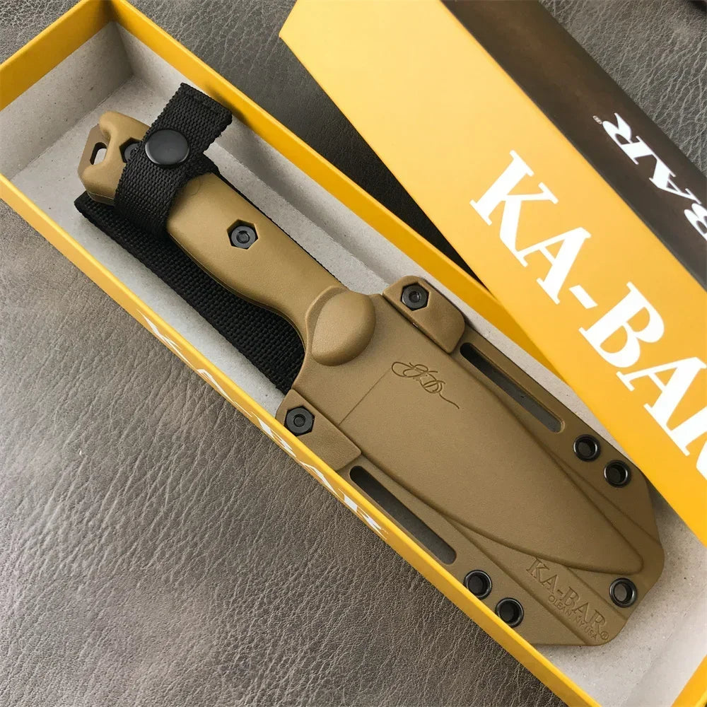 Outdoor Fixed Blade Survival Straight Knife D2 Blade Nylon Fiberglass Handle with Kydex Sheath Tactical Self-defense Hunting EDC