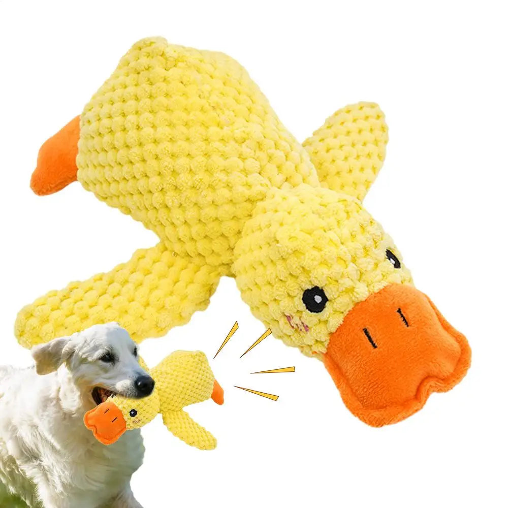 bite resistant Dog toy plush companion sleeping duck teeth grinding sound relief duck sound toy teething dog toys