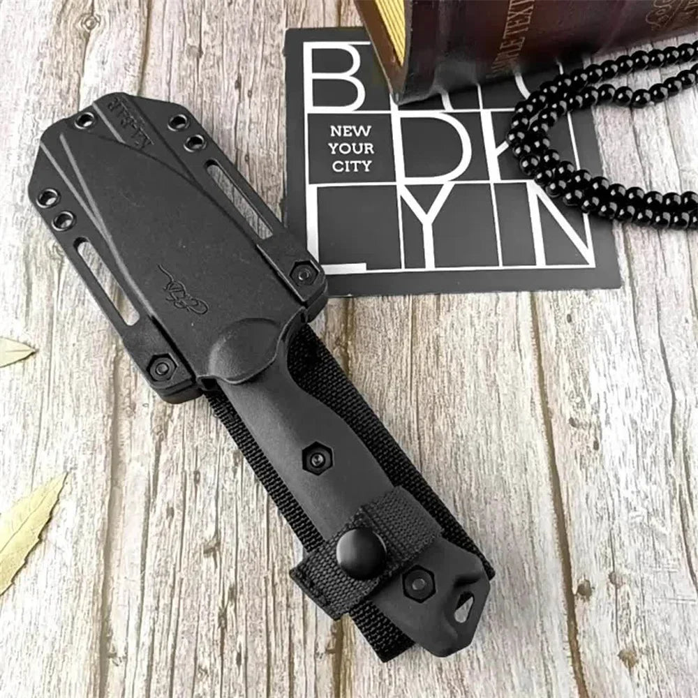 Outdoor Fixed Blade Survival Straight Knife D2 Blade Nylon Fiberglass Handle with Kydex Sheath Tactical Self-defense Hunting EDC