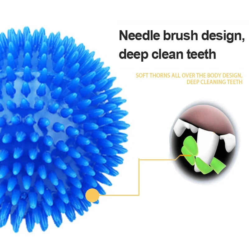 TPR Training Pet Teeth Chewing Toy Pet Dog Toys Puppy Sounding Toy Polka Squeaky Tooth Cleaning Ball for Small and Medium Dogs